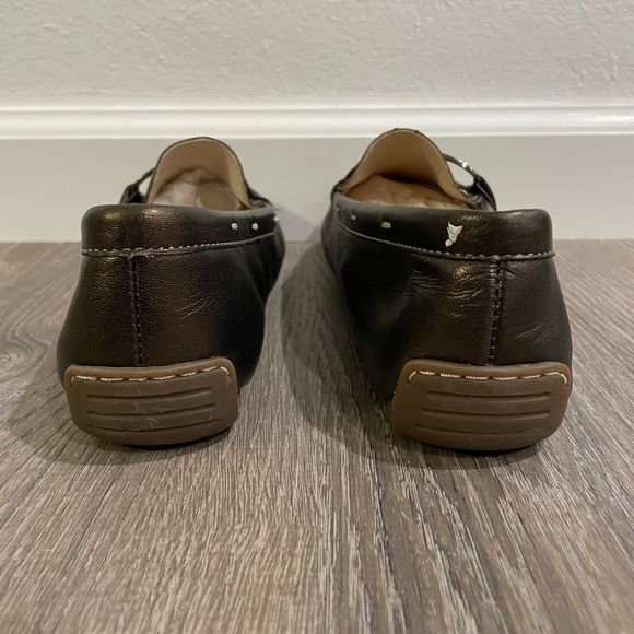 Anne Klein Brown Leather Loafers with Horsebit Detail - Picture 2 of 6